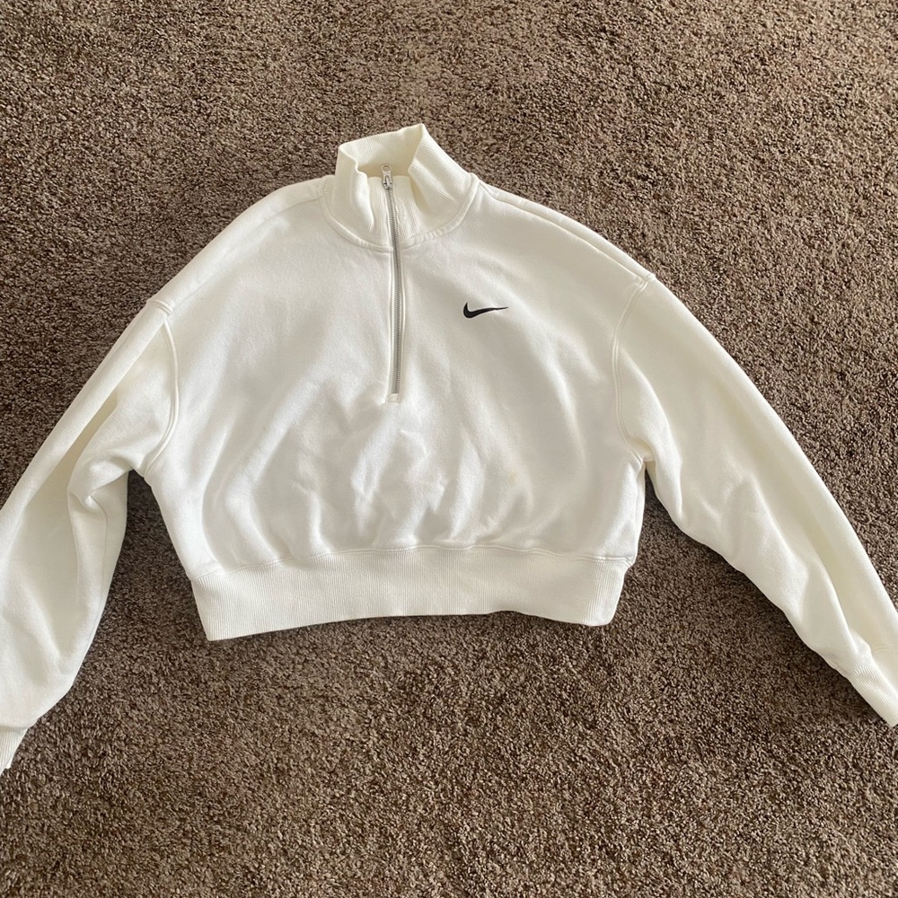 Nike Women's Cream Quarter-Zip Sweatshirt